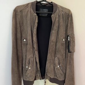 Allsaints suede bomber jacket